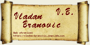 Vladan Branović vizit kartica